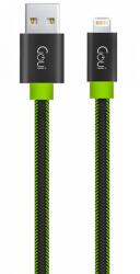 GOUI Cablu de date si Incarcare Goui G-LC8PINFBF-GK Fashion Flat USB la Lightning 1m Negru / Verde