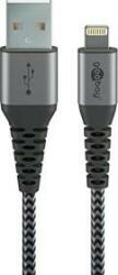 Goobay cable Lightning textile grey / silver 1, 0m - 49268 (49268) - pcone