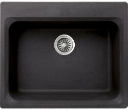 Inter Ceramic Кухненска мивка ICGS 8106, единична, със сифон, 52x62см (8106 BLACK) Мивка за вграждане