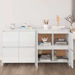vidaXL Servante, 2 buc. , alb extralucios, 70x41x75 cm, lemn prelucrat (3098093) Comoda