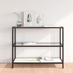 vidaXL Raft, transparent/alb marmură, 100x36x90 cm, sticlă securizată (331632) Biblioteca
