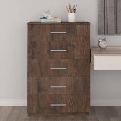 vidaXL Comodă cu sertare, stejar afumat, 71x35x108 cm, lemn prelucrat (340234) Comoda