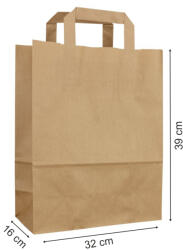 Label Print Pungi hartie cu maner banda, 32+16 x 39 cm, hartie natur 80g (AJ800512800)