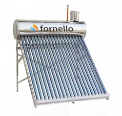 Fornello Panou solar nepresurizat Fornello pentru producere apa calda, cu rezervor inox 165 litri, 20 tuburi vidate si vas flotor 5 litri (20tub165l)