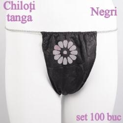 SOFT Chiloti femei TANGA unica folosinta, set 100 buc - NEGRI - SOFT