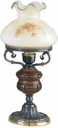 Reccagni Angelo Veioza, Lampa de masa clasica design italian din alama cu lemn 2812 (RA-P. 2812 M)