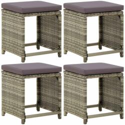 vidaXL 4 db polyrattan kerti ülőke párnákkal (316873)
