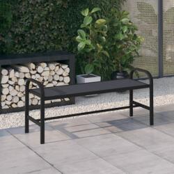 vidaXL Bancă de grădină, negru, 124, 5 cm, oțel și WPC (317137)