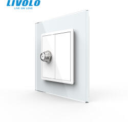 LIVOLO Priza simpla Satelit cu panou sticla, Livolo (VL-FCSL-1WP-P7E)