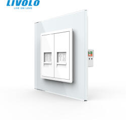 LIVOLO Priza dubla telefon si retea calculator RJ45 Livolo (VL-FCTP/FCCP-1WP-P7E)