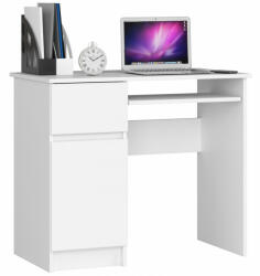 AKORD Íróasztal - Akord Furniture - 90 cm - fehér (bal)