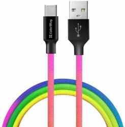 USB 3.1 Type-C(M) / USB 3.0 A(M) 1m többszínű ColorWay CW-CBUC018-MC