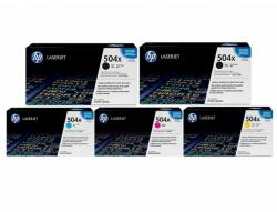 HP Pachet Cartuse Toner Original HP (504X/504A) 2x CE250X Negru, 1x CE251A Cyan, 1x CE253A Magenta, 1x CE252A Galben, 42000 pagini si stick USB