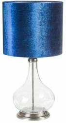 Kim 03 asztali lámpa bársony búrával Gránátkék 32x32x61 cm (HS352175)