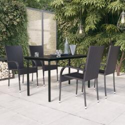 vidaXL Set mobilier de grădină, 5 piese, negru (3099379) - vidaxl