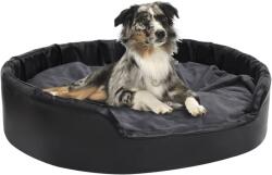 vidaXL Pat câini, negru/gri închis, 99x89x21 cm, pluș/piele ecologică (171268) - vidaxl