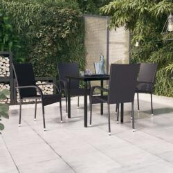 vidaXL Set mobilier de grădină, 5 piese, negru (3099378) - vidaxl