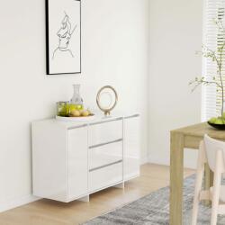 vidaXL Servantă cu 3 sertare, alb extralucios, 120x41x75 cm, PAL (809617) Comoda