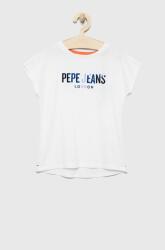 Pepe Jeans tricou de bumbac pentru copii culoarea alb PPYY-TSG0DI_00X