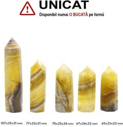 Obelisc Fluorit Galben Mineral Natural 1 Varf - 65-107 x 22-25 x 21-24 mm - (XXL) - 1 Buc