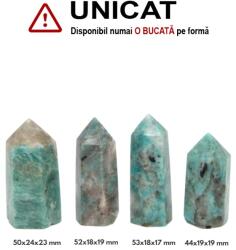 Obelisc Amazonit Druzy Mineral Natural 1 Varf - 80-88 x 20-23 x 19-21 mm - 1 Buc
