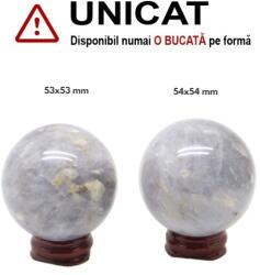  Sfera Opal Albastru Minerala Naturala - 53-54 x 53-54 mm - 1 Buc