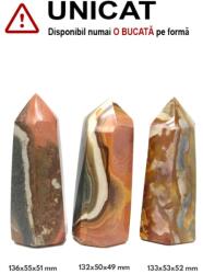 Obelisc Jasp Policrom Mineral Natural 1 Varf - 133-136 x 50-55 x 49-52 mm - (XXL) - 1 Buc