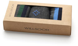 Willsoor Set 3 perechi de șosete bărbătești, în culoarea gri-albastru-verde 9936