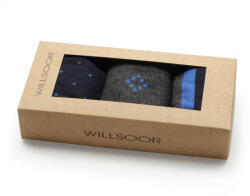 Willsoor Set 3 perechi de șosete bărbătești, în culoarea gri închis și albastru- albastru închis 9962