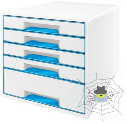 Leitz Irattartó LEITZ Wow Cube 5 fiókos fehér/kék