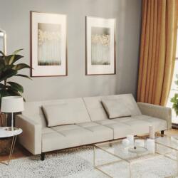 vidaXL Canapea extensibilă cu 2 locuri, 2 perne, gri deschis, catifea (337451) Canapea