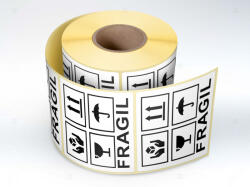 Label Print Etichete personalizate, FRAGIL alb negru, 100x100 mm, 1000 buc rola (06905631012901)