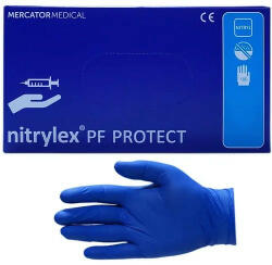 Mercator Medical Nitrylex Protect/Basic KÉK púdermentes nitril kesztyű 100db M