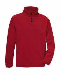 B&C Collection Férfi hosszú ujjú polár B and C Highlander+ 1/4 Zip Fleece Top XL, Piros