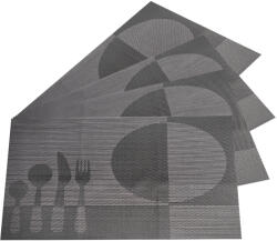 4-Home Suport farfurie Food gri închis, 30 x 45 cm, set 4 buc