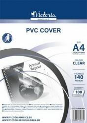 Victoria spirálozó előlap, átlátszó, víztiszta műanyag, A4, 140 mikron, 100db/csomag (ILKVE140V)