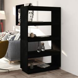 vidaXL Bibliotecă/Separator cameră, negru 80x35x135 cm, lemn masiv pin (810893) Biblioteca