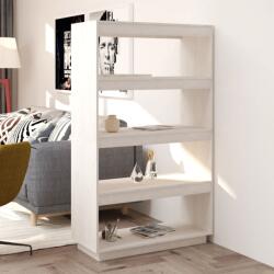 vidaXL Bibliotecă/Separator cameră alb 80x35x135 cm, lemn masiv de pin (810890) Biblioteca