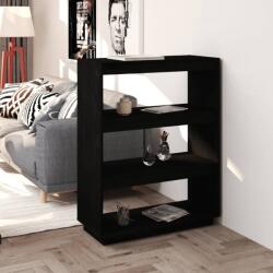 vidaXL Bibliotecă/Separator cameră, negru, 80x35x103cm, lemn masiv pin (810888) Biblioteca