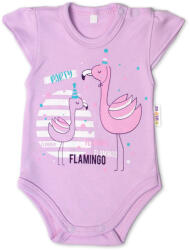 Baby Nellys Bumbac baby corp, cr. mânecă, Flamingo - lila