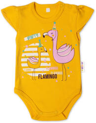 Baby Nellys Bumbac baby corp, cr. mânecă, Flamingo - muștar