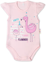 Baby Nellys Bumbac baby corp, cr. mânecă, Flamingo - Sf. roz