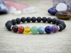 R. M. ékszer Csakra láva köves ásvány karkötő (16558RM17)