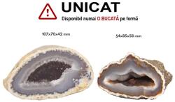  Geoda din Agata cu Cristal de Cuart Natural - 54-107 x 70-85 x 42-58 mm - 1 Buc