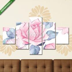 Többrészes Vászonkép, Premium Kollekció: Delicate pink roses. Watercolor floral seamless pattern(135x70 cm, S01)
