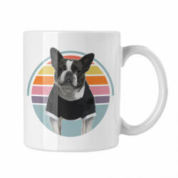 Retro Frenchie - Fehér Bögre (748039)