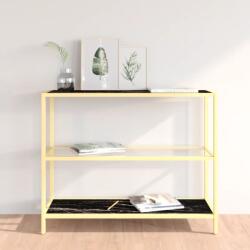 vidaXL Raft, negru marmură/transparent, 100x36x90 cm sticlă securizată (331635) Biblioteca