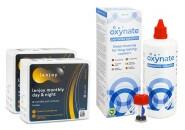 Bausch & Lomb Lenjoy Monthly Day & Night (12 lentile) + Oxynate Peroxide 380 ml cu suport - Lunar