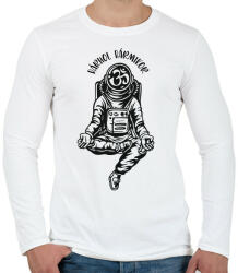 printfashion Bárhol bármikor- Meditáló űrhajós - Férfi hosszú ujjú póló - Fehér (6873660)