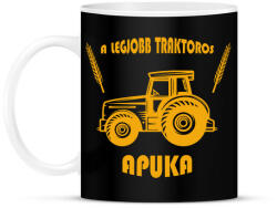printfashion A legjobb traktoros apuka - Bögre - Fekete (6593429)